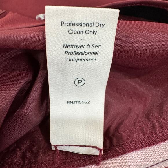 CINQ A SEPT Lana Piped Cropped Trousers Size 2 Rhubarb Camilla Red Crepe Pants - Picture 8 of 11